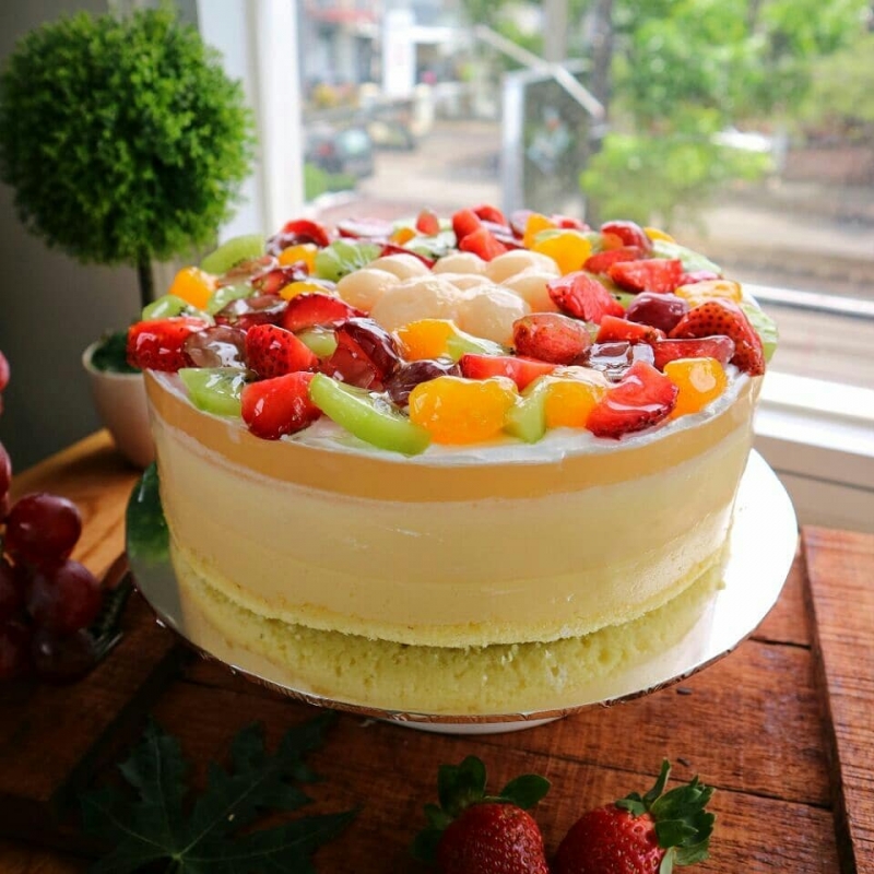 Выпечка торта фруктовый рай